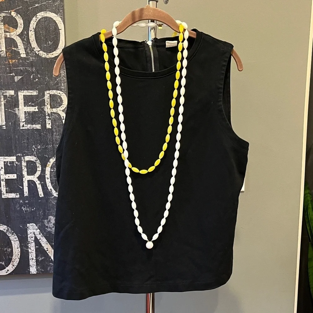 🦌🥑Long Two-Strand Beaded Necklace – Yellow and White